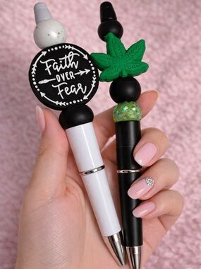 Faith Over Fear Decorative Black & White Pen Set - Home Office Stationery